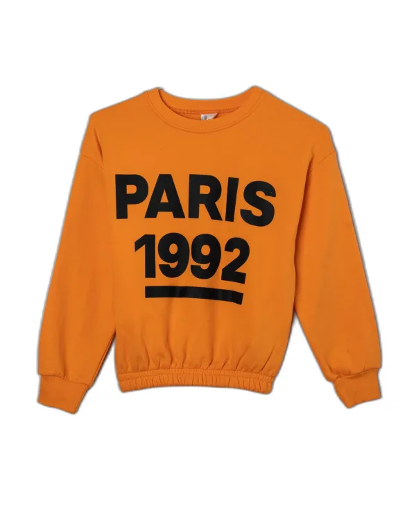کراپ و شلوار دورس سه نخ گتردار Paris کد 3143 رنگ نارنجی