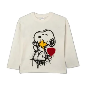 بلوز یکرو پنبه Snoopy Colorful کد 402057 رنگ سفید